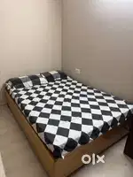 4x6 solid wood bed with storage and mattress