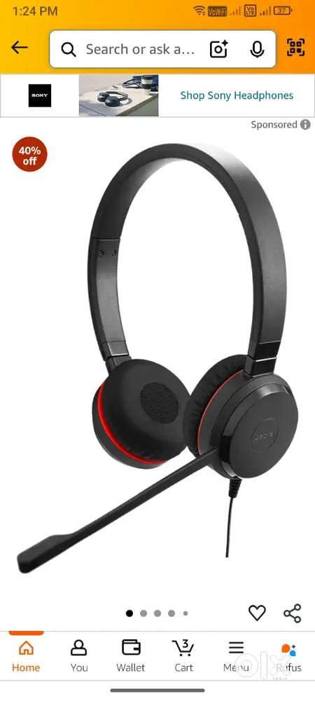 Jabra Evolve 30 Stero On ear headphone