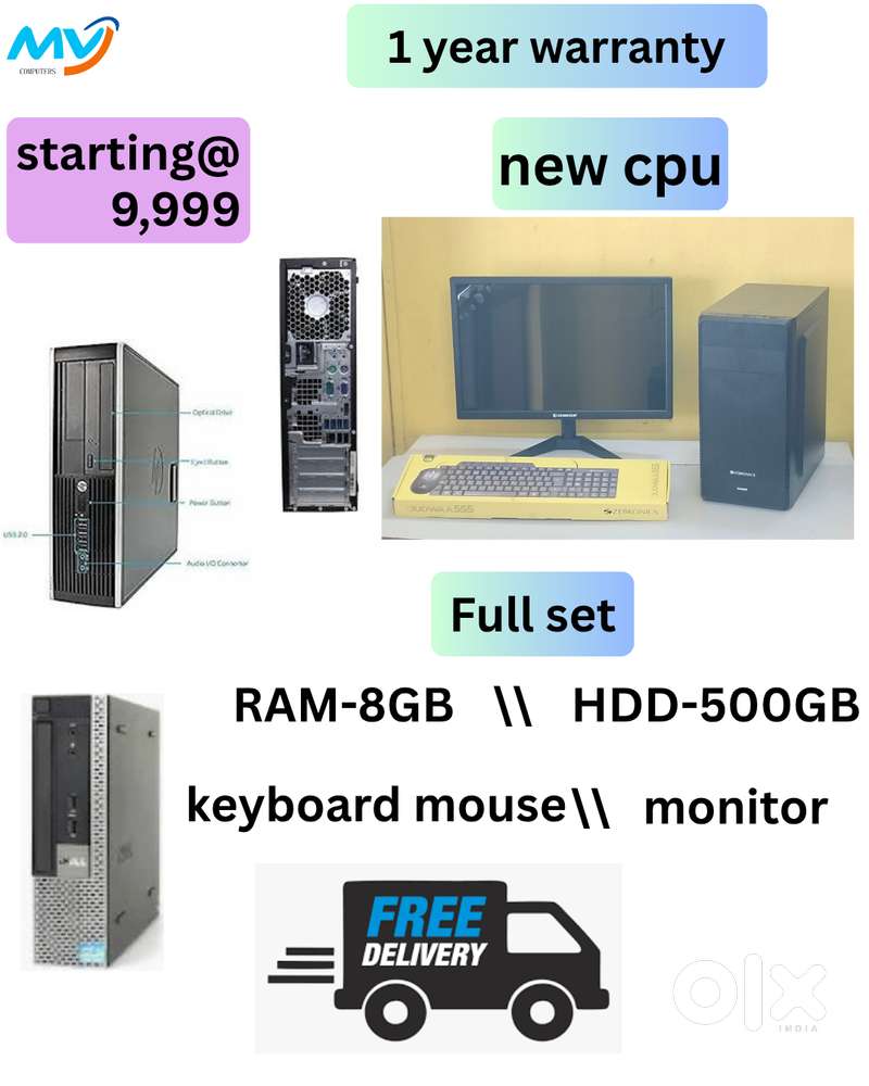 CPU - i5 Process  Monitor - 22-inch  Keyboard Mouse