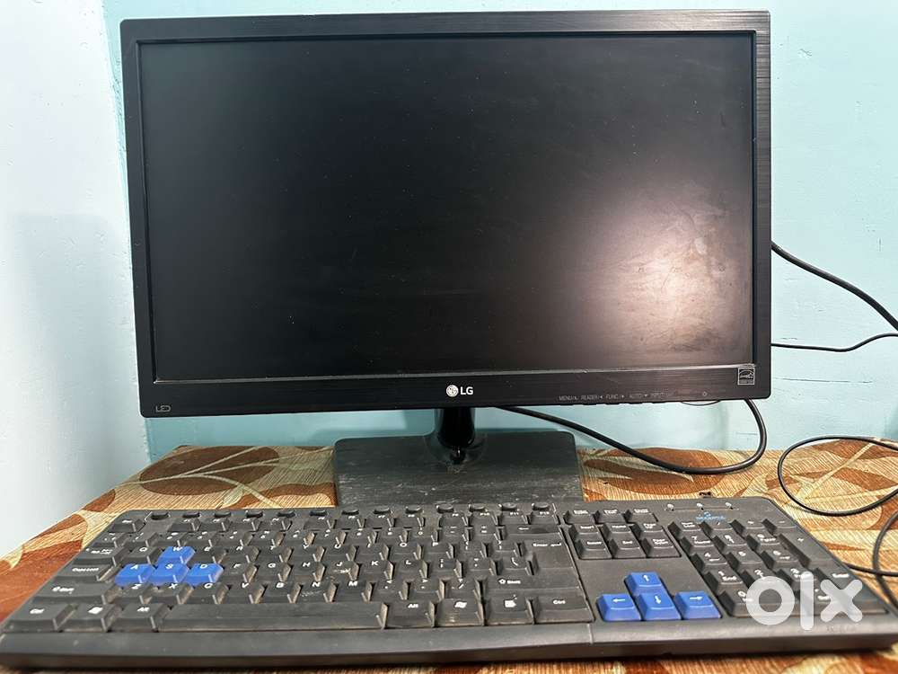 LG Monitor, Intex CPU with internet USB which help to run Internet