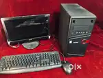 Computer with monitor, keyboard and mouse .