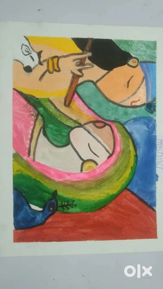 Abstract art  of Shri Krishna and Radha