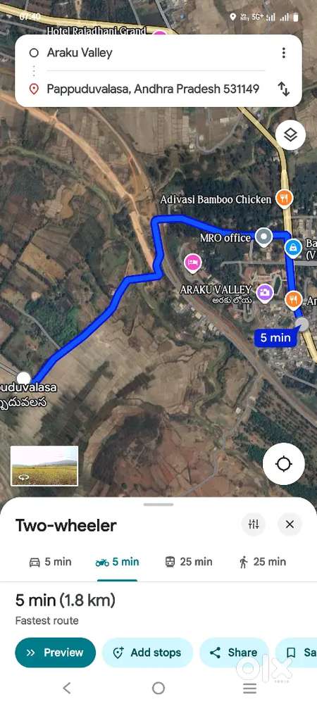 4 acres land for sale in Araku valley mandal