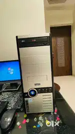 This is a desktop computer with LED monitor