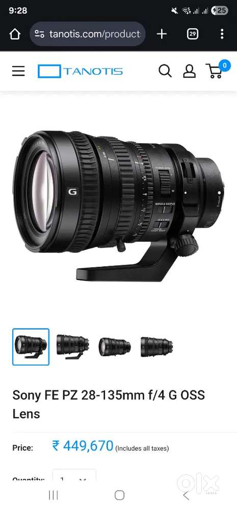 28 to135 Fullframe Power Zoom Sony G lens :58000 only. canon 6d a7s2