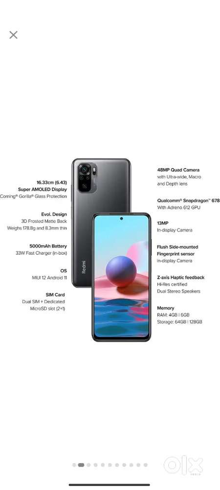 Mi note 10 6/128 touch light break