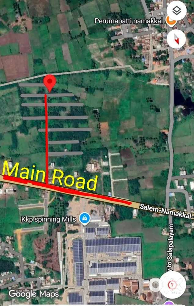 North - East corner plot for sale nearby Thuraiyur main road, Namakkal