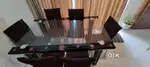 Glass Top 6 seater Dining table for sale