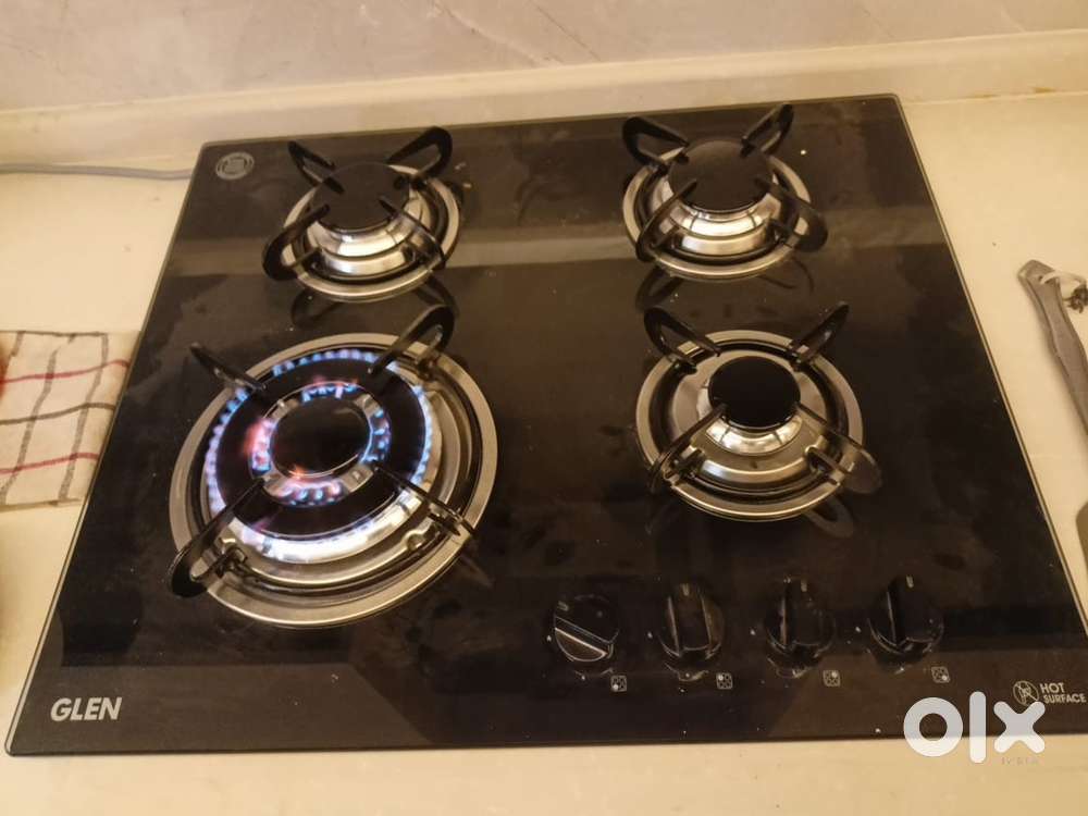 Glen 4 Burner Toughened Glass Top LPG Gas Stoves  Auto Ignition