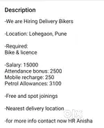 (DELIVERY BOY JOB IN Chandan Nagar, Pune)