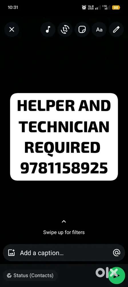 Helper And Technician required in Indo Service Centre