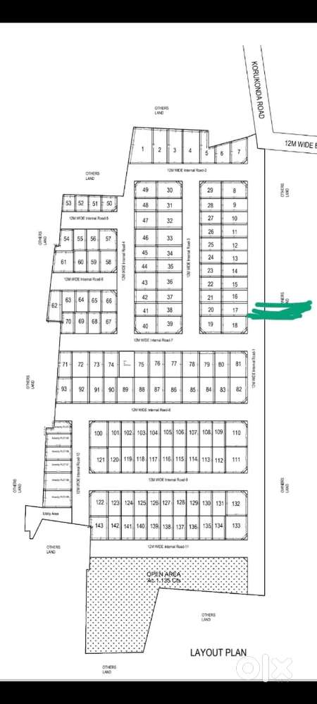East Facing main road near to Arch 1/2 KM from korukond Skota Road