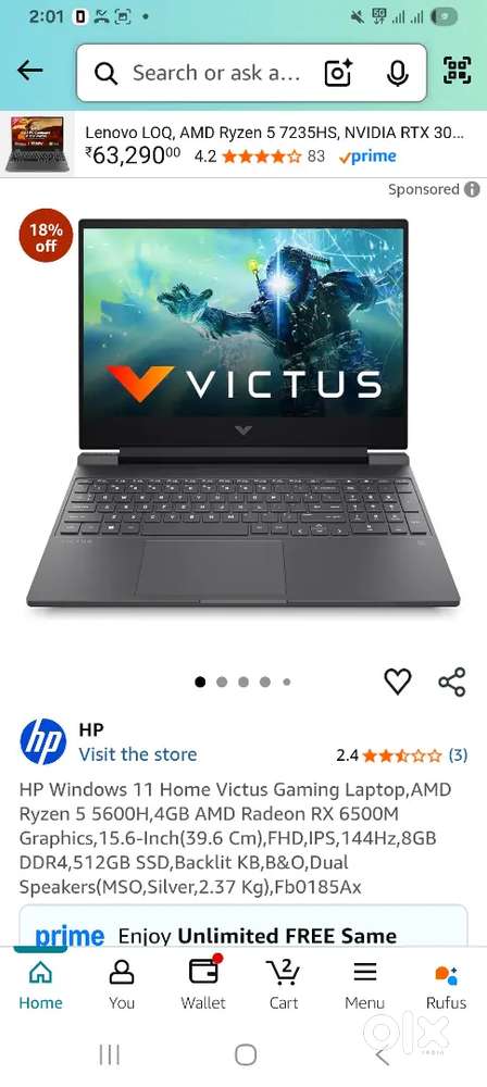 Hp victus and rayzen 5600H