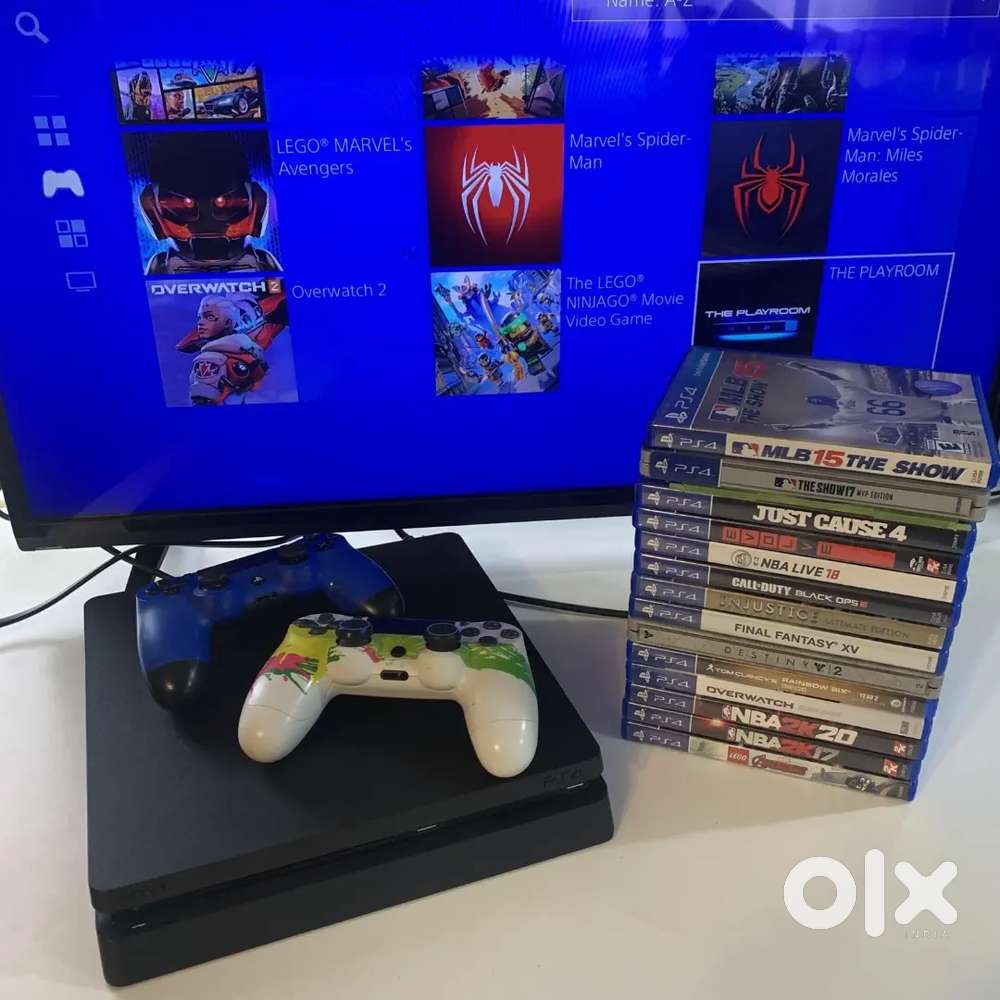 Sony PlayStation 4 PS4 Slim 1TB Console CUH-2115B + 2 Controllers