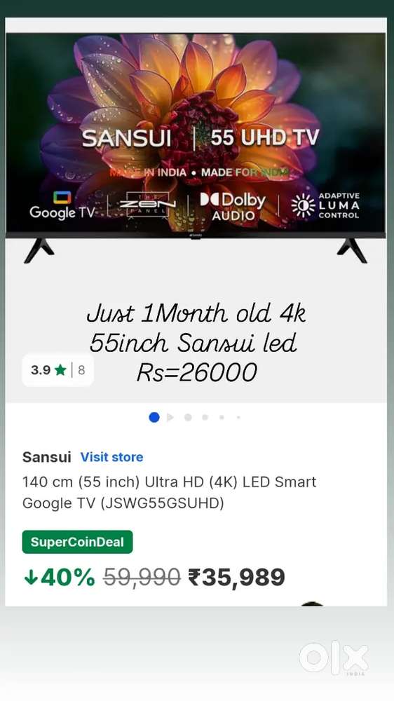 Sansui 55 inch 4k led tv