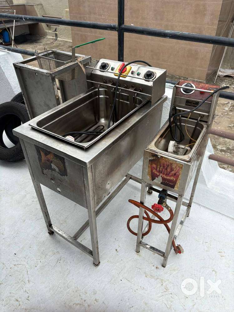 2 Commercial Gas +Electric Fryer 16L & 5L – Heavy Duty Stainless Steel