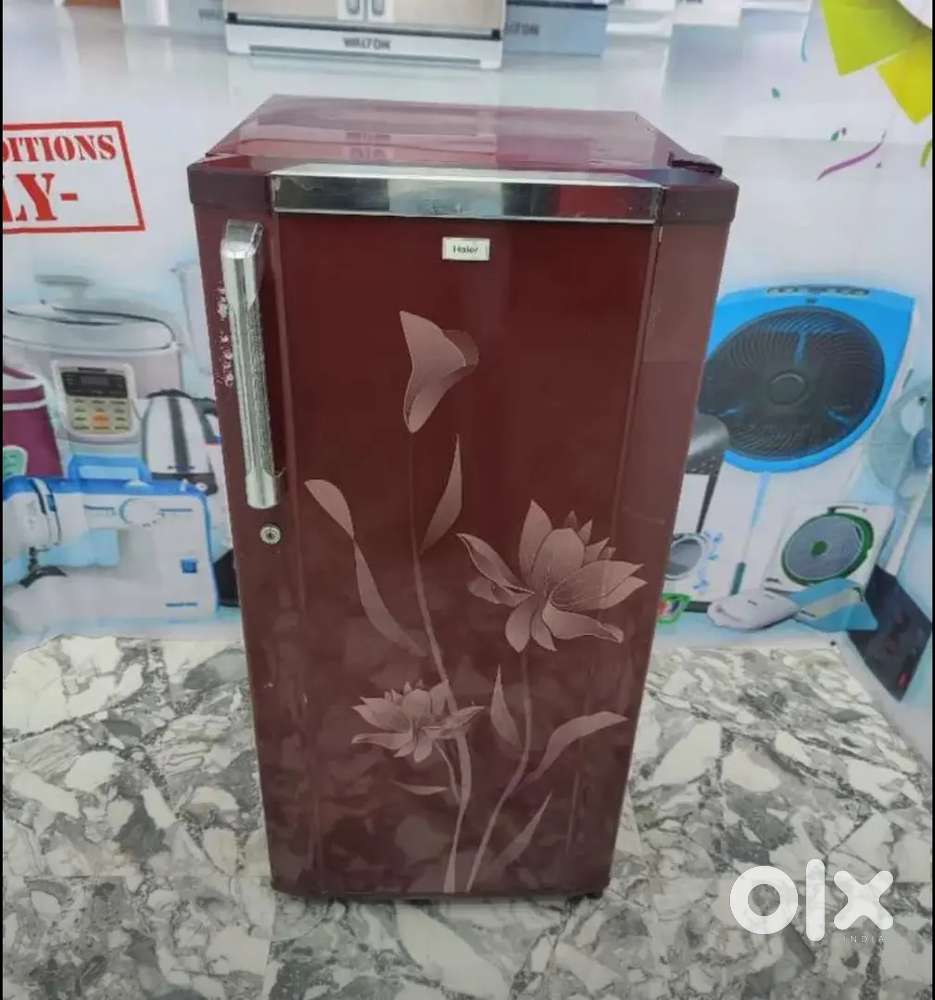 Single door meroon colour flower design Haier refrigerator