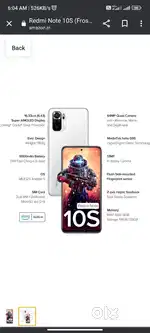 Redmi note 10s new condition 1 year old