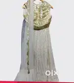 Golden and white lehenga