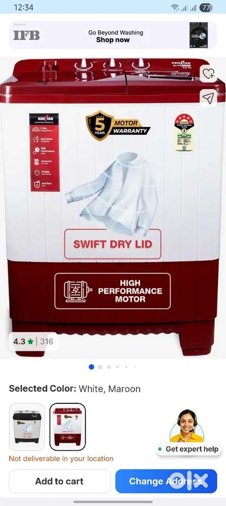 Kenstar washing machine