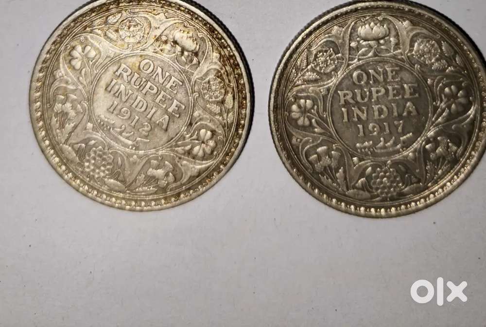 Old Indian one rupee coins