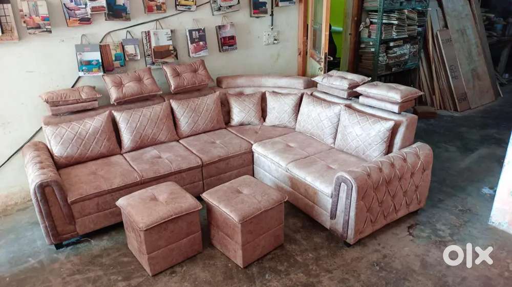 Latest design l shape corner sofa set 3 years warranty mk 57