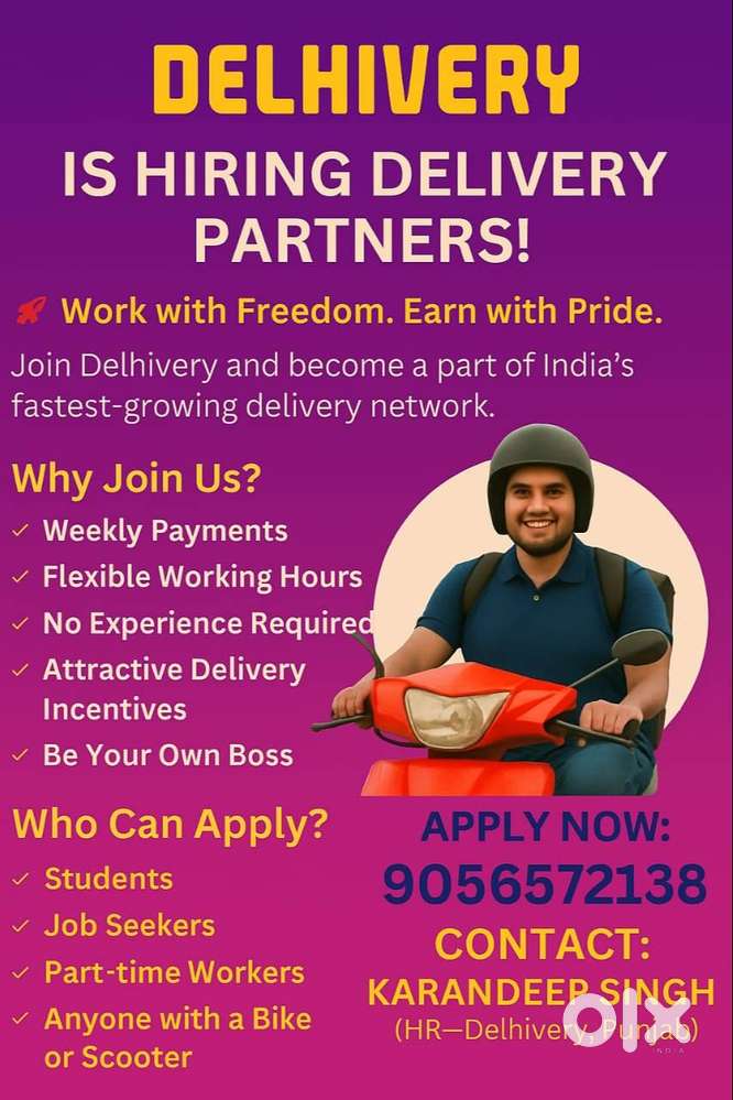 Need delivery Boys in Raikot