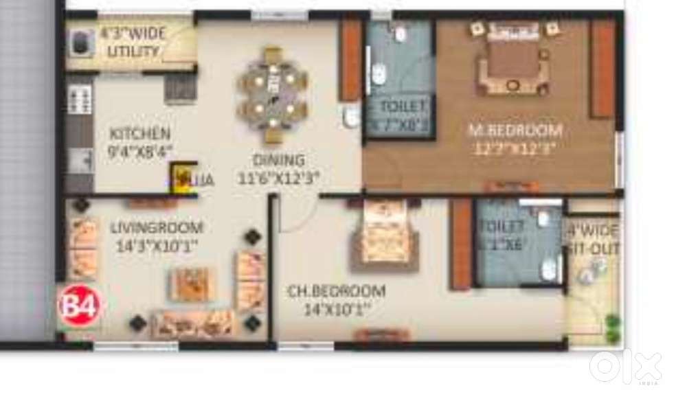 2 Bhk Flat for sale in tellapur