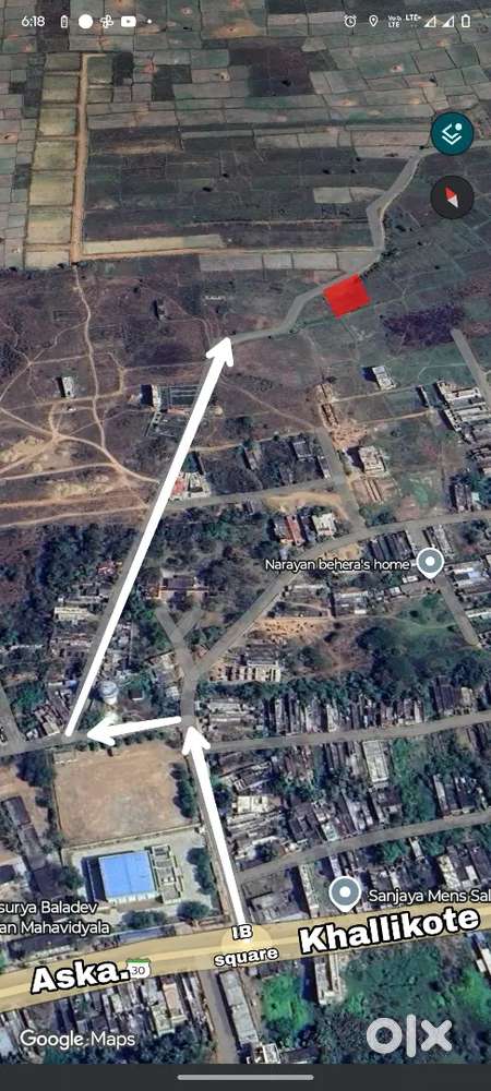 Government road touching plot