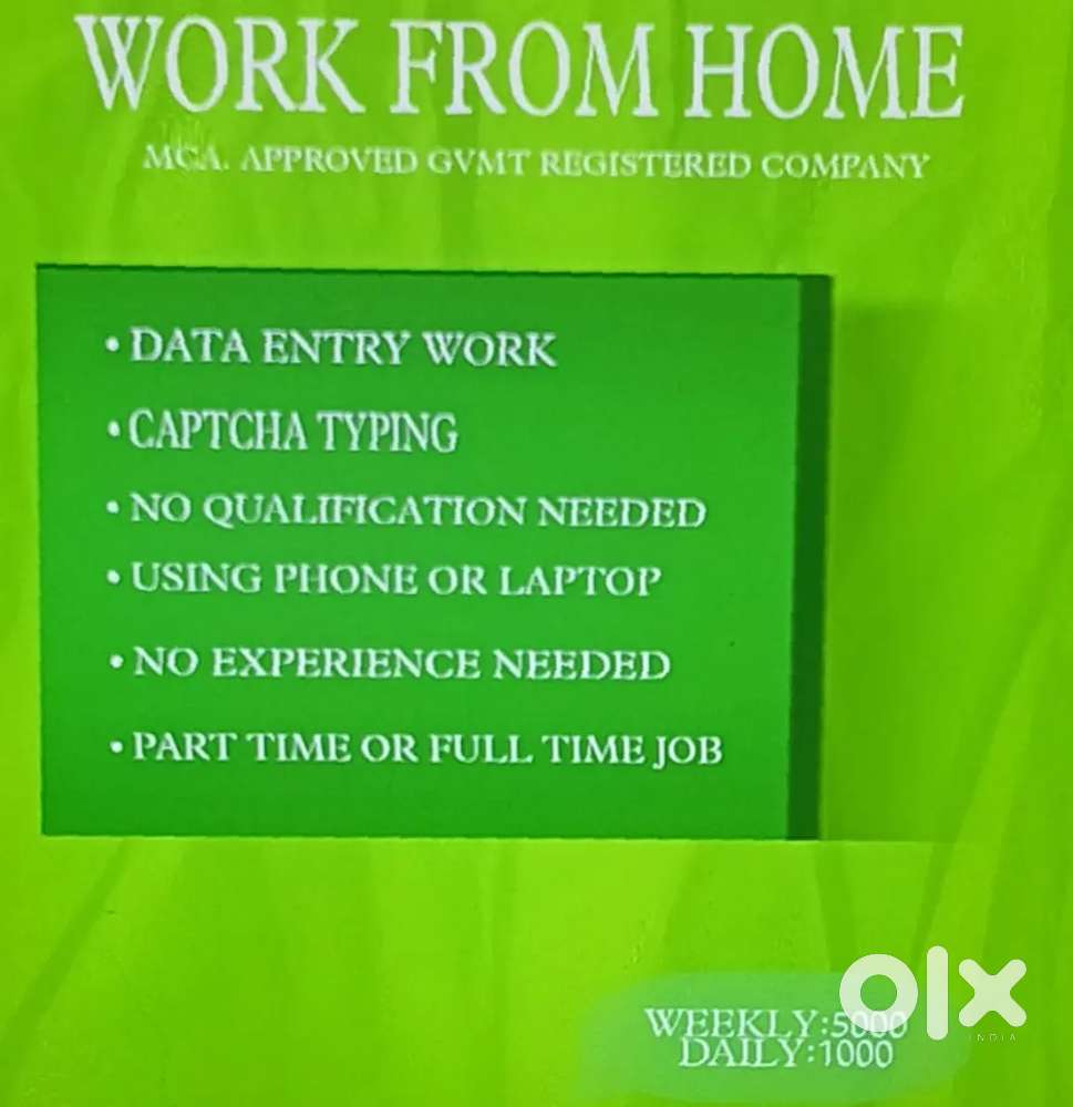 DATA ENTRY WORK ( PART TIME JOB )