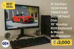 i5 3rd Gen Computer  16GB RAM  19'' LED Monitor & Accessories