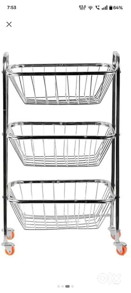 Metal vegetable trolley