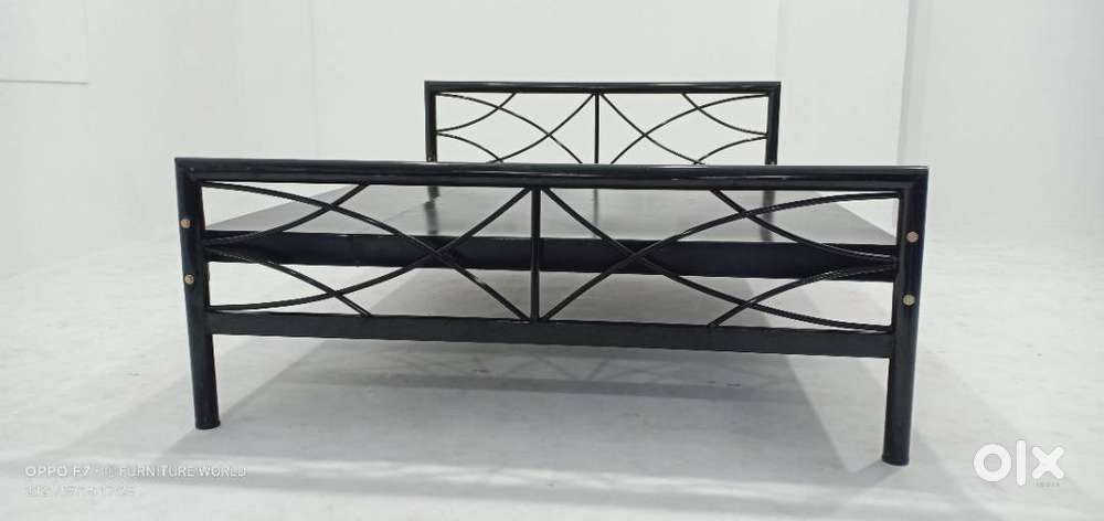 NEW Heavy-Duty Metal Queen Size Cot with Complete Metal Sheet base