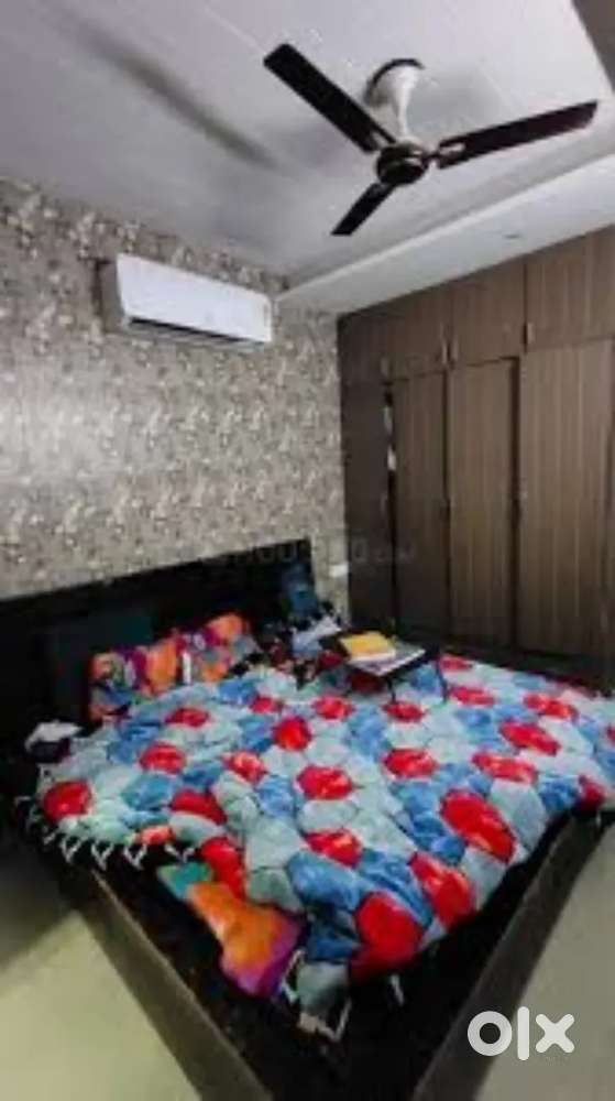 one bedroom lobby furnished with ac bed ro invator sofa led fridge etc