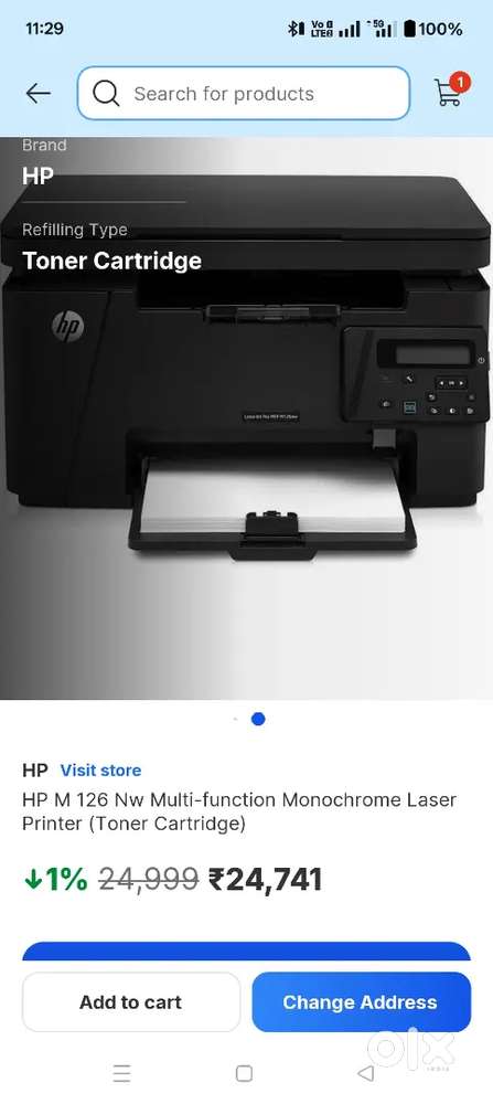 HP printer laser jet Pro 126nw