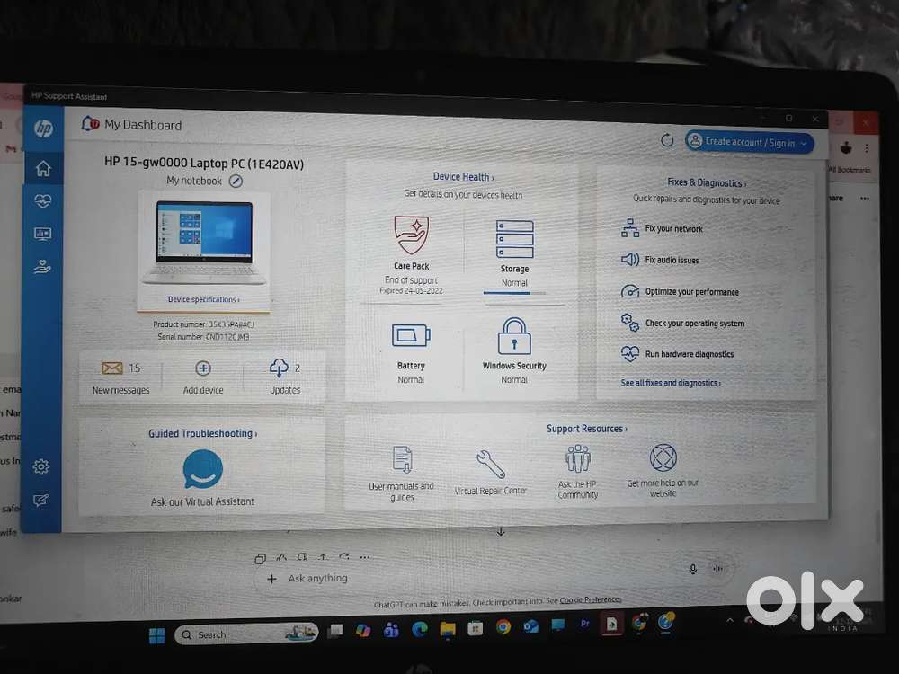 HP 15- AMD Ryz 15.6 inchFHD, Micro-Edge,(8 GB RAM/1TB HDD + 256GB SSD