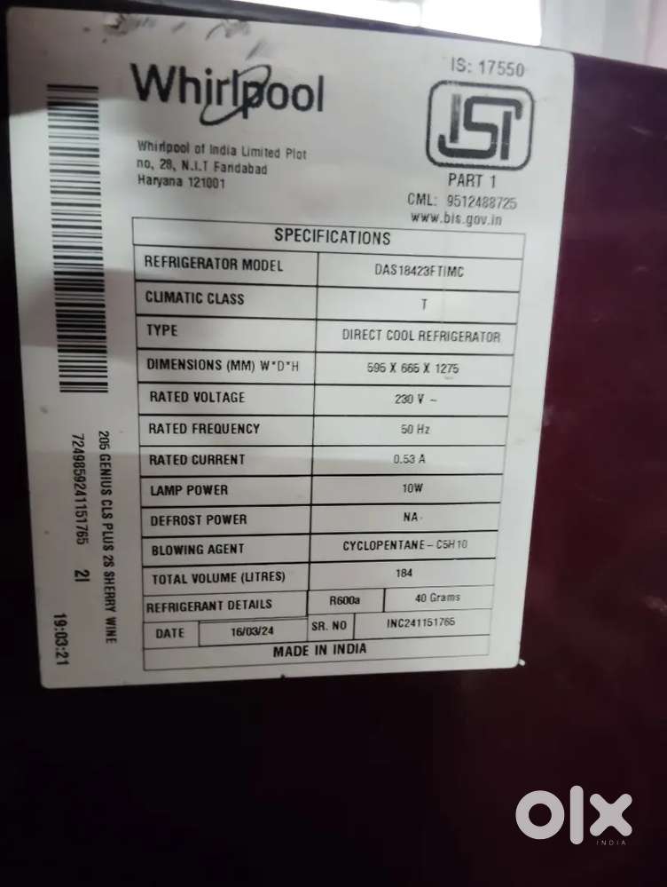 2024 manufactured fridge hai