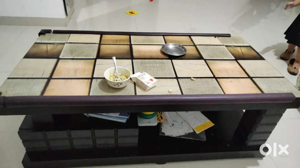 Center table with glass top