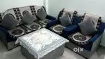 Sofa set 5 seater with center table and mirror