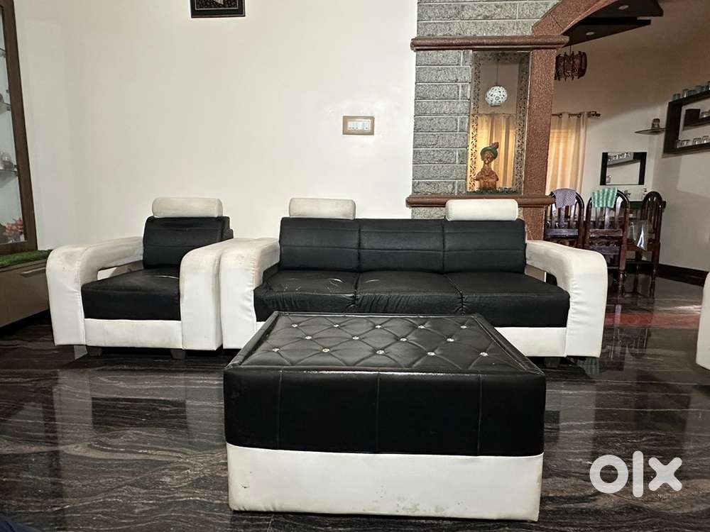White and black sofa