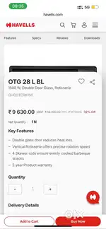 Havells OTG 28R1500W