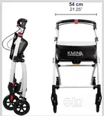KMINA Rollator Walker Indoor with Tray, Aluminum - KMINA PRO (Black)
