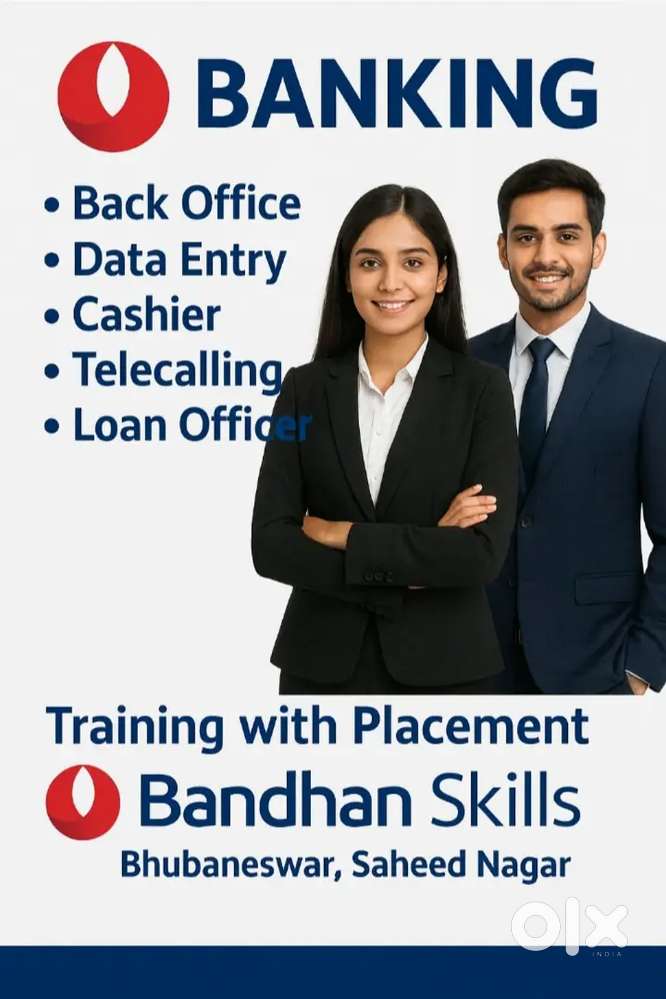 Back office,Data Entry, Loan Officer, Cashier