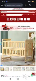 Baby cradle wooden, baby bath tub, chichoo feeding chair