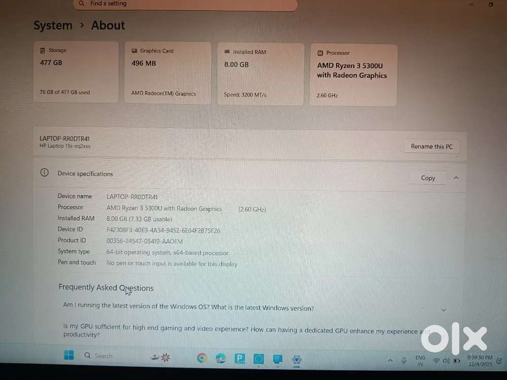 HP LAPTOP 15s-eq2xxx