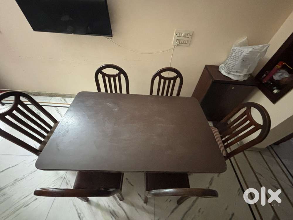 Solid Wood Dining Table with 6 Chairs