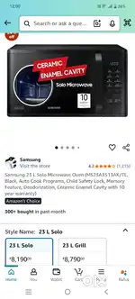 Samsung Microwave - Solo 23ltr.