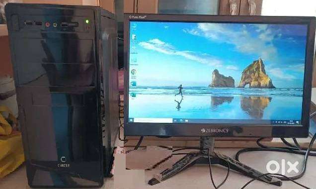 19''monitor+intel desktop with warranty4GB+DUALCORE cpu for office use