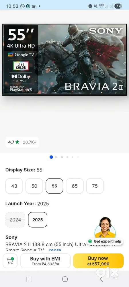 Sony 55 inches bravi 2