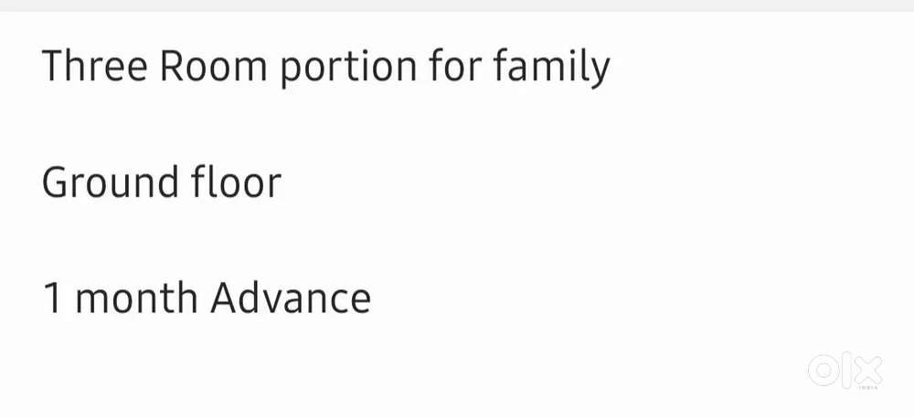 Three Room portion for family